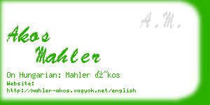 akos mahler business card